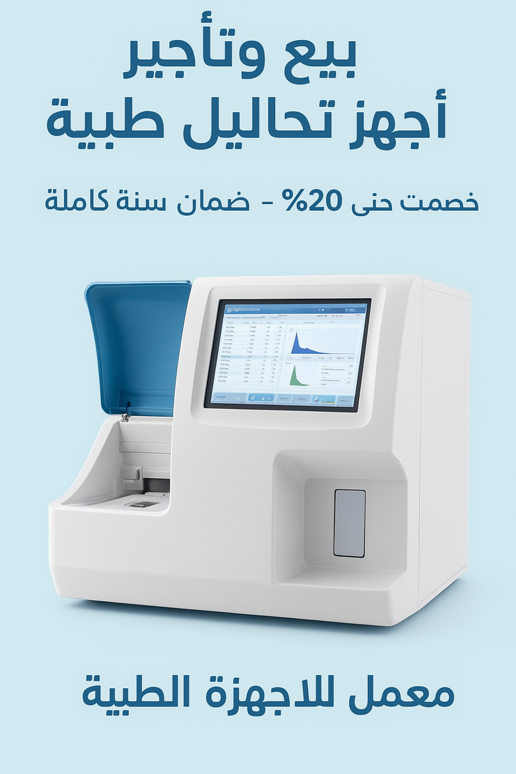 بيع وتأجير أجهزة طبية لمعامل التحاليل — أسعار خاصة للمراكز الجديدة