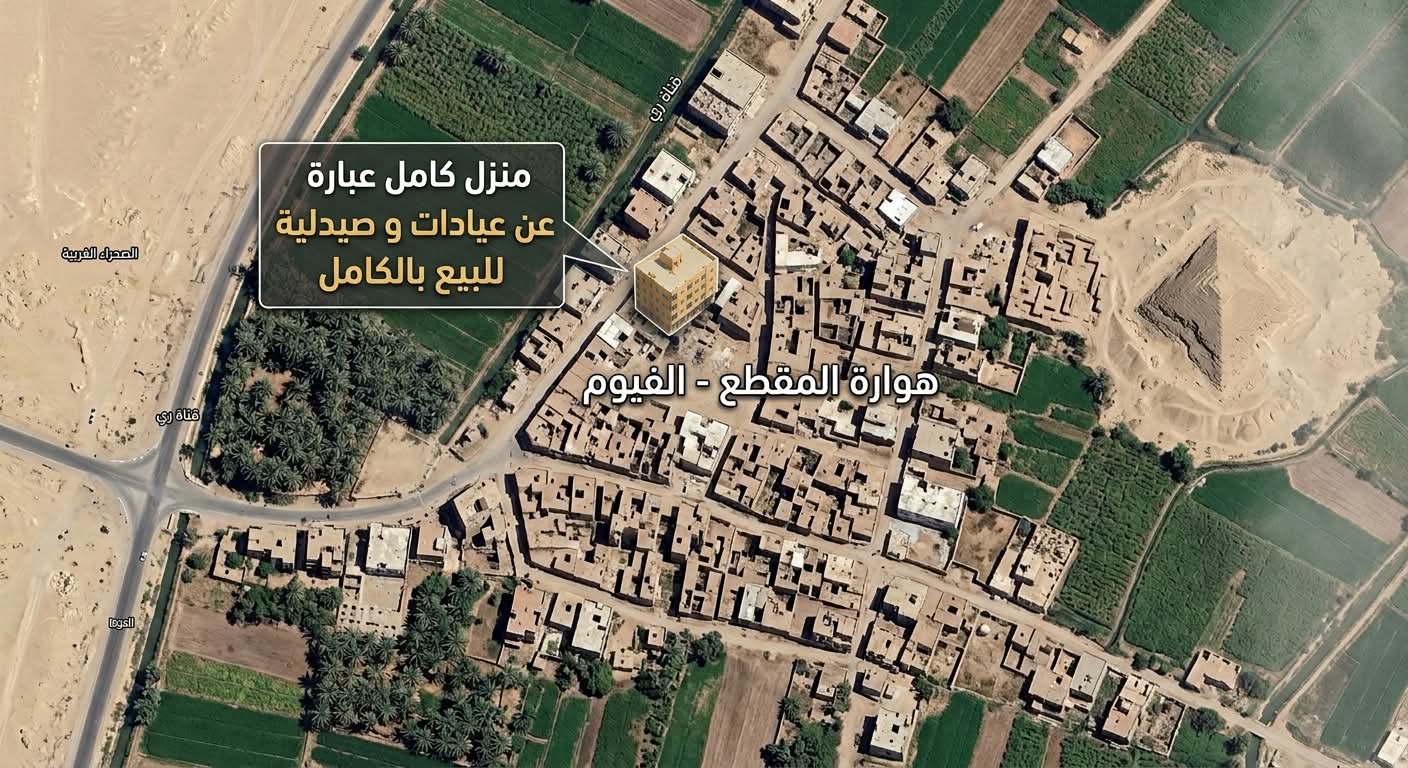 صيدلية و منزل للبيع . بـ محافظة الفيوم
